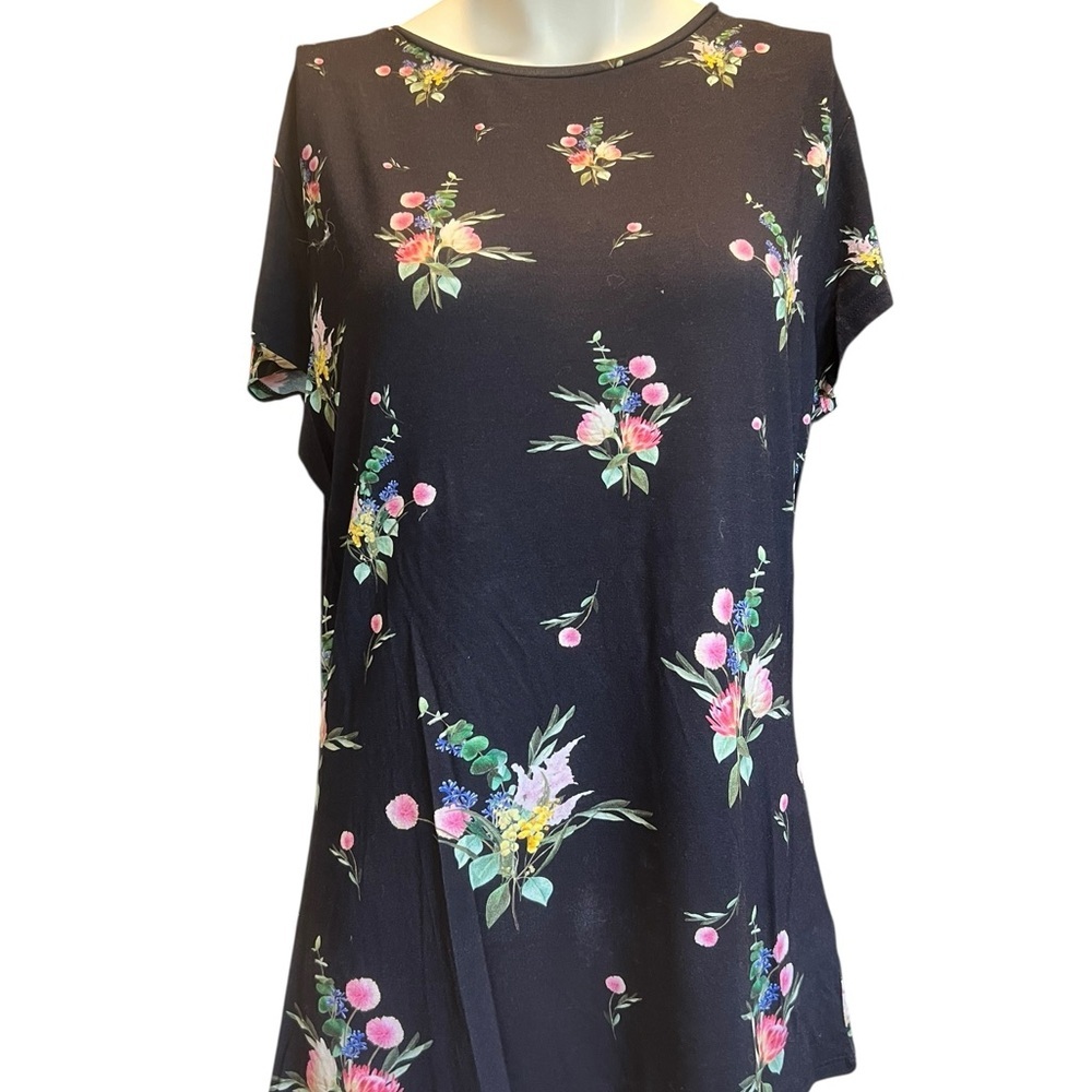 Ted Baker Black Floral Short-Sleeve Tunic